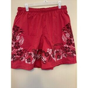 Nautica Hawaiian Swim Shorts With Net Liner Inside Size Large Excellent